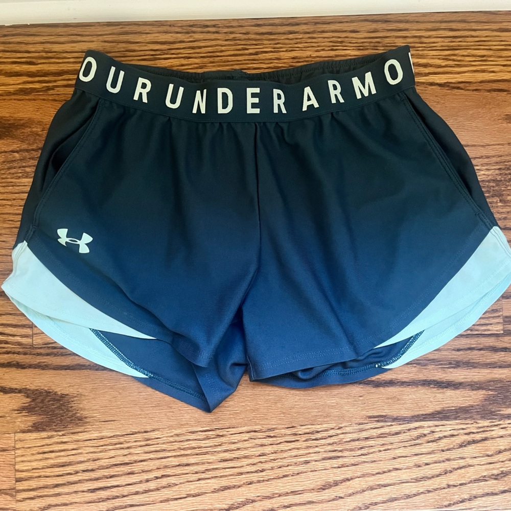 Under Armour Black Women's Athletic Shorts with Light Blue Accent